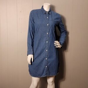 GAP 1969 DENIM GIRLFRIEND BUTTON DOWN SHIRT DRESS W/POCKETS WOMENS SIZE MEDIUM